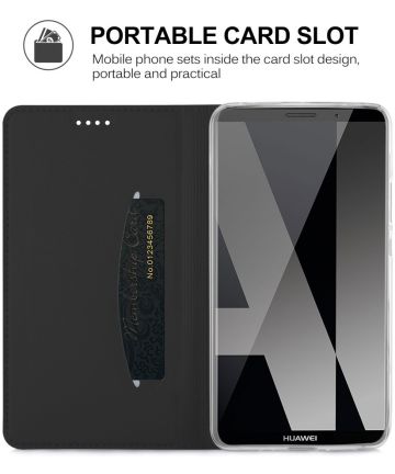 Huawei Mate 10 Pro Magnetisch Portemonnee Hoesje Zwart Hoesjes