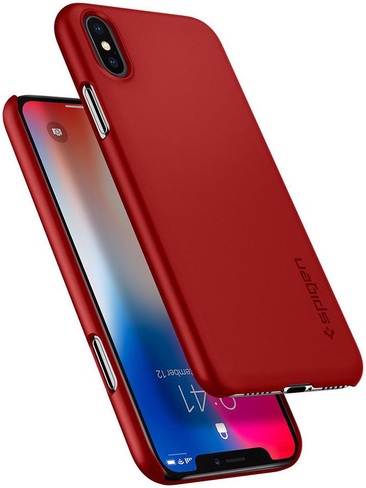 Spigen Thin Fit Metallic Red Apple iPhone X afbeelding 2