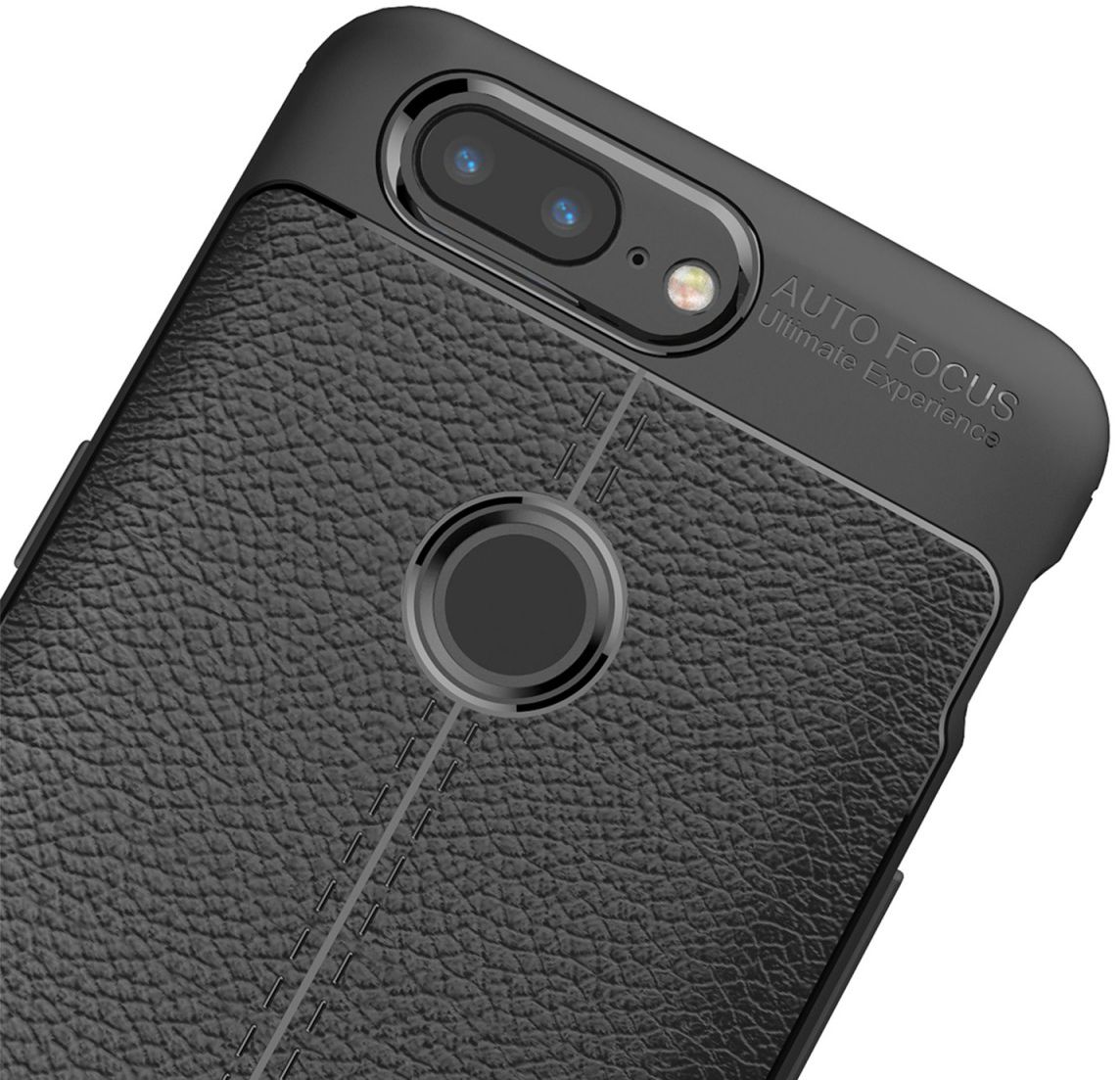 OnePlus 5T Hoesje TPU Met Leren Textuur Zwart afbeelding 10