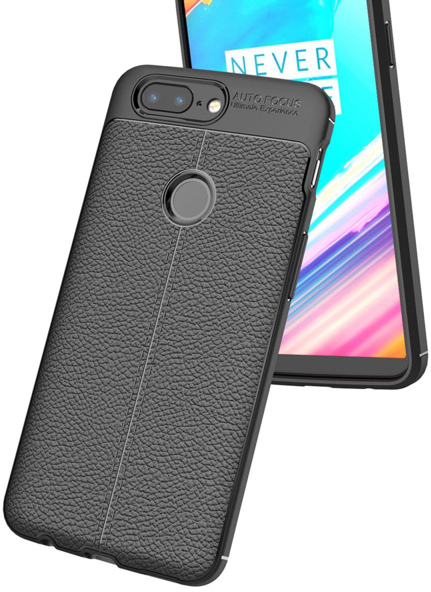 OnePlus 5T Hoesje TPU Met Leren Textuur Zwart afbeelding 11