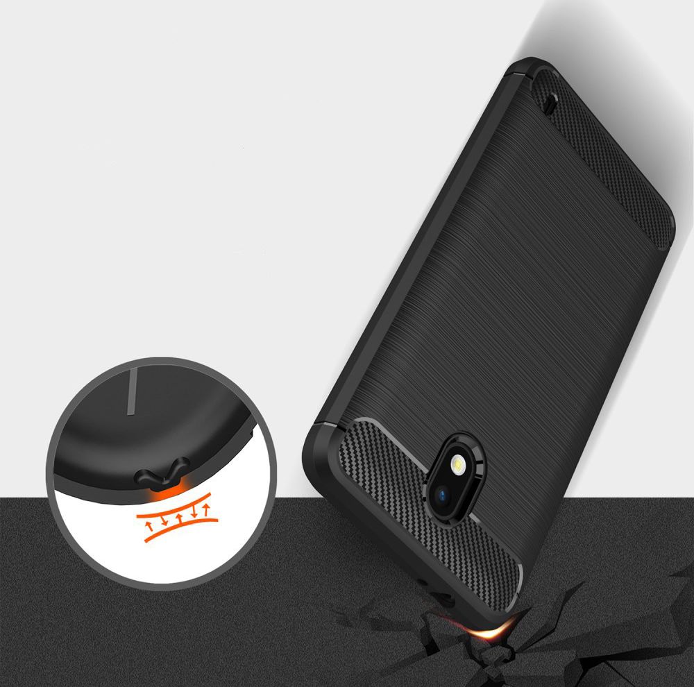 Nokia 2 Geborsteld TPU Hoesje Zwart afbeelding 2