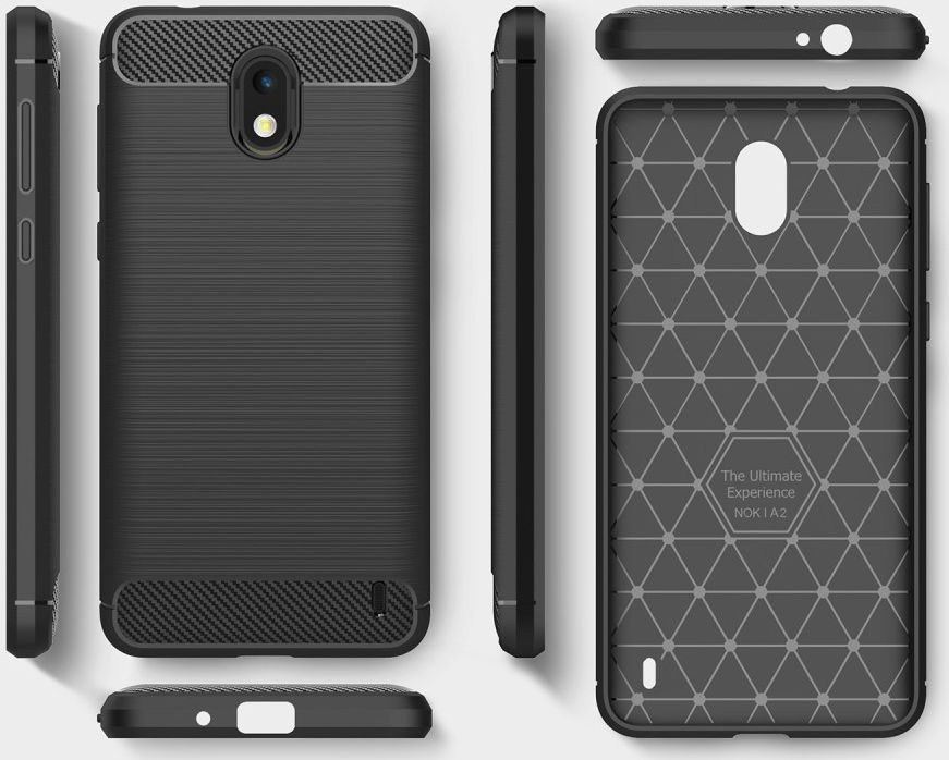 Nokia 2 Geborsteld TPU Hoesje Zwart afbeelding 4