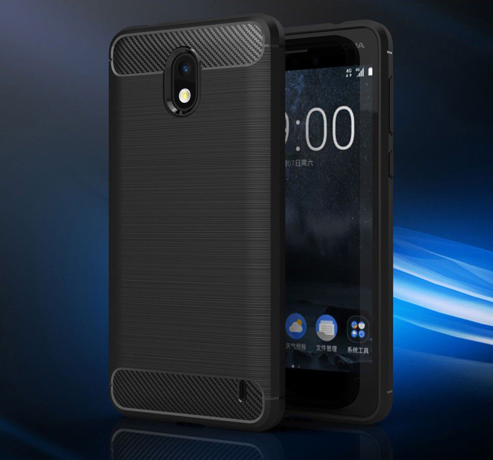 Nokia 2 Geborsteld TPU Hoesje Zwart afbeelding 5
