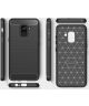 Samsung Galaxy A8 (2018) Geborsteld TPU Hoesje Zwart