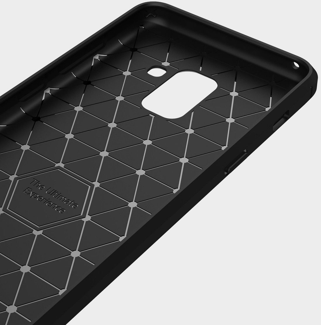 Samsung Galaxy A8 (2018) Geborsteld TPU Hoesje Zwart afbeelding 6