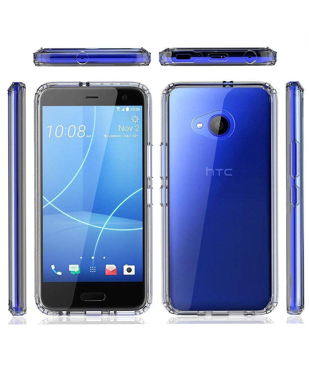 HTC U11 Life Hoesje Armor Backcover Transparant Zwart afbeelding 3