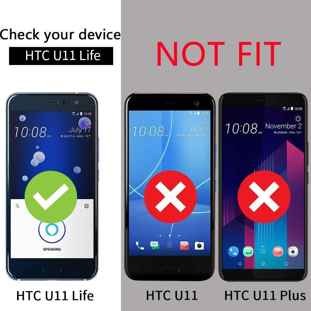 HTC U11 Life Hoesje Armor Backcover Transparant Zwart afbeelding 4