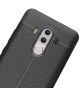 Huawei Mate 10 Pro Hoesje TPU met Leren Textuur Zwart