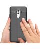 Huawei Mate 10 Pro Hoesje TPU met Leren Textuur Zwart