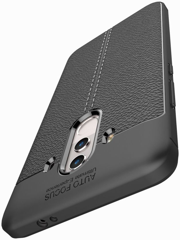 Huawei Mate 10 Pro Hoesje TPU met Leren Textuur Zwart afbeelding 10