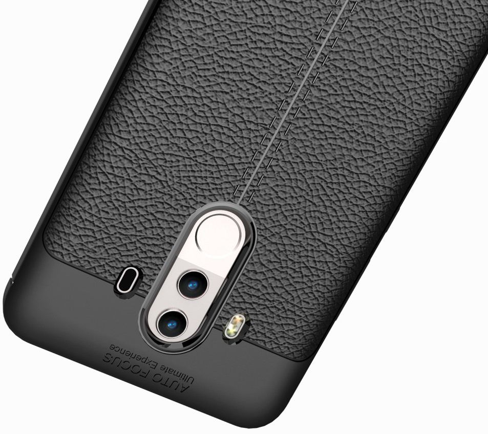 Huawei Mate 10 Pro Hoesje TPU met Leren Textuur Zwart afbeelding 11