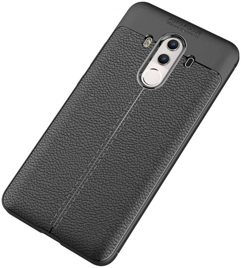 Huawei Mate 10 Pro Hoesje TPU met Leren Textuur Zwart afbeelding 12