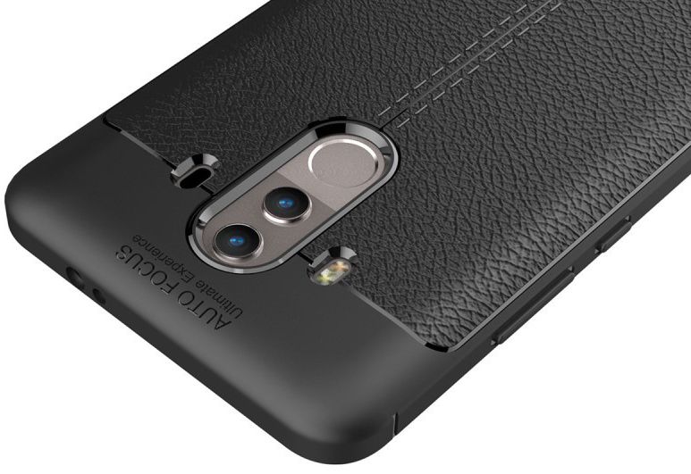 Huawei Mate 10 Pro Hoesje TPU met Leren Textuur Zwart afbeelding 13