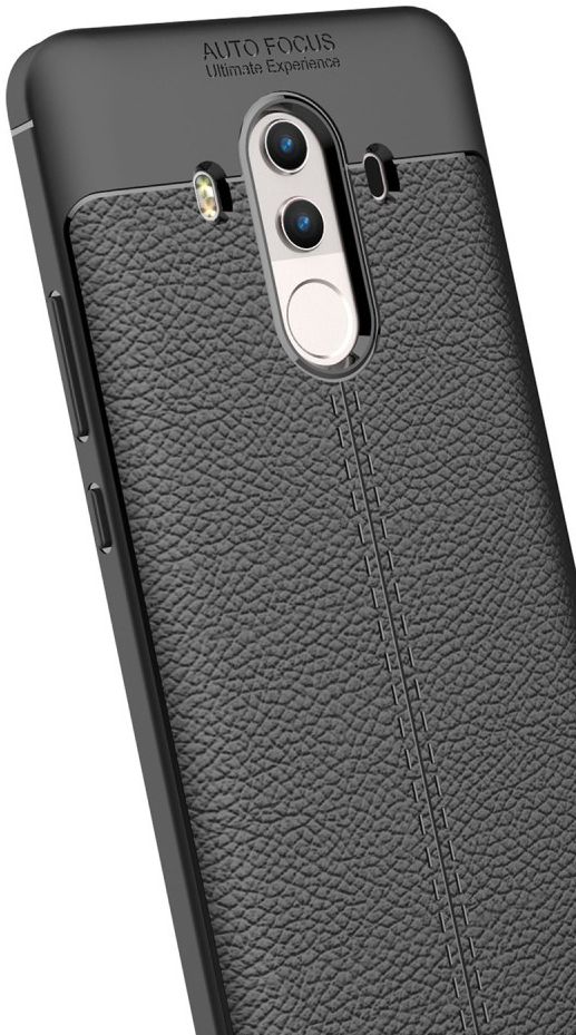 Huawei Mate 10 Pro Hoesje TPU met Leren Textuur Zwart afbeelding 5
