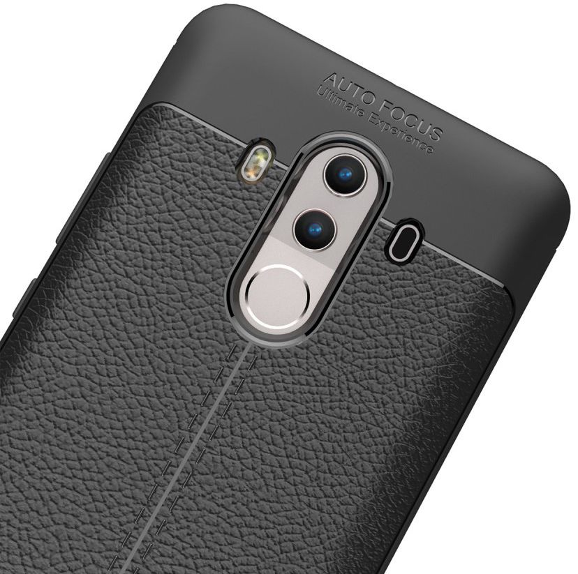 Huawei Mate 10 Pro Hoesje TPU met Leren Textuur Zwart afbeelding 7