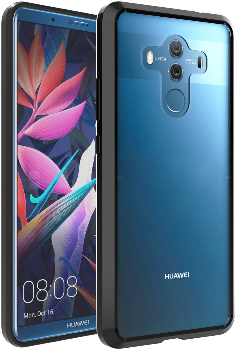 Huawei Mate 10 Pro Hoesje Armor Backcover Transparant Zwart afbeelding 1