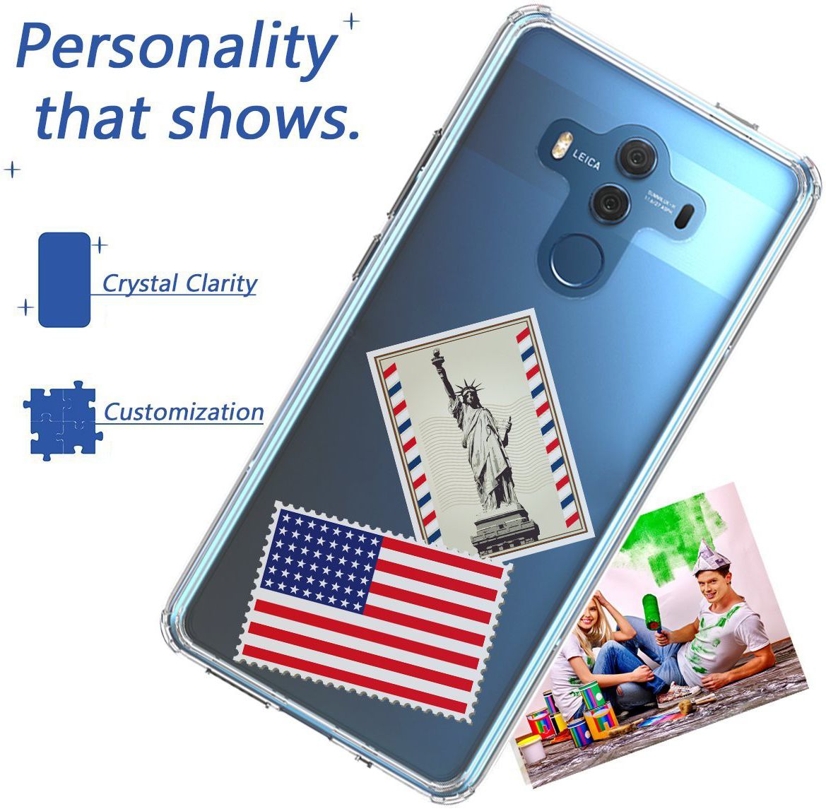 Huawei Mate 10 Pro Hoesje Armor Backcover Transparant afbeelding 2