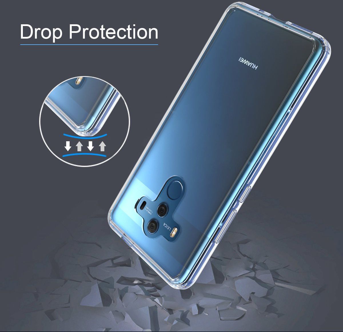 Huawei Mate 10 Pro Hoesje Armor Backcover Transparant afbeelding 4