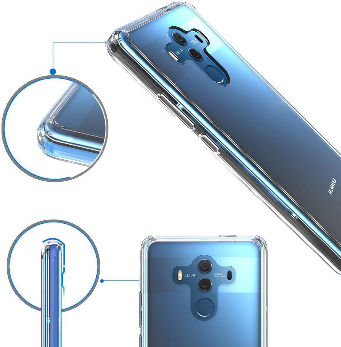 Huawei Mate 10 Pro Hoesje Armor Backcover Transparant afbeelding 6