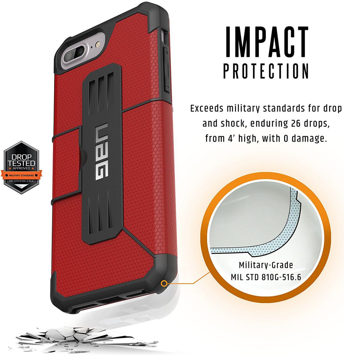 Urban Armor Gear Metropolis Case Apple iPhone 7 / 8 Plus Rood afbeelding 2