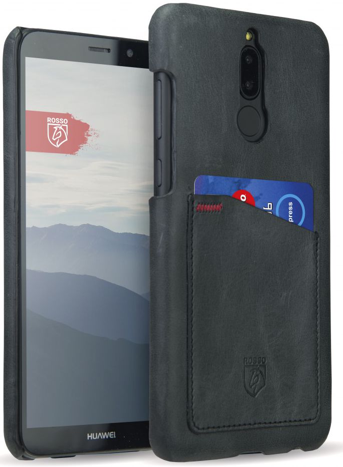 Rosso Select Huawei Mate 10 Lite Hoesje Echt Leer Back Cover Zwart afbeelding 1
