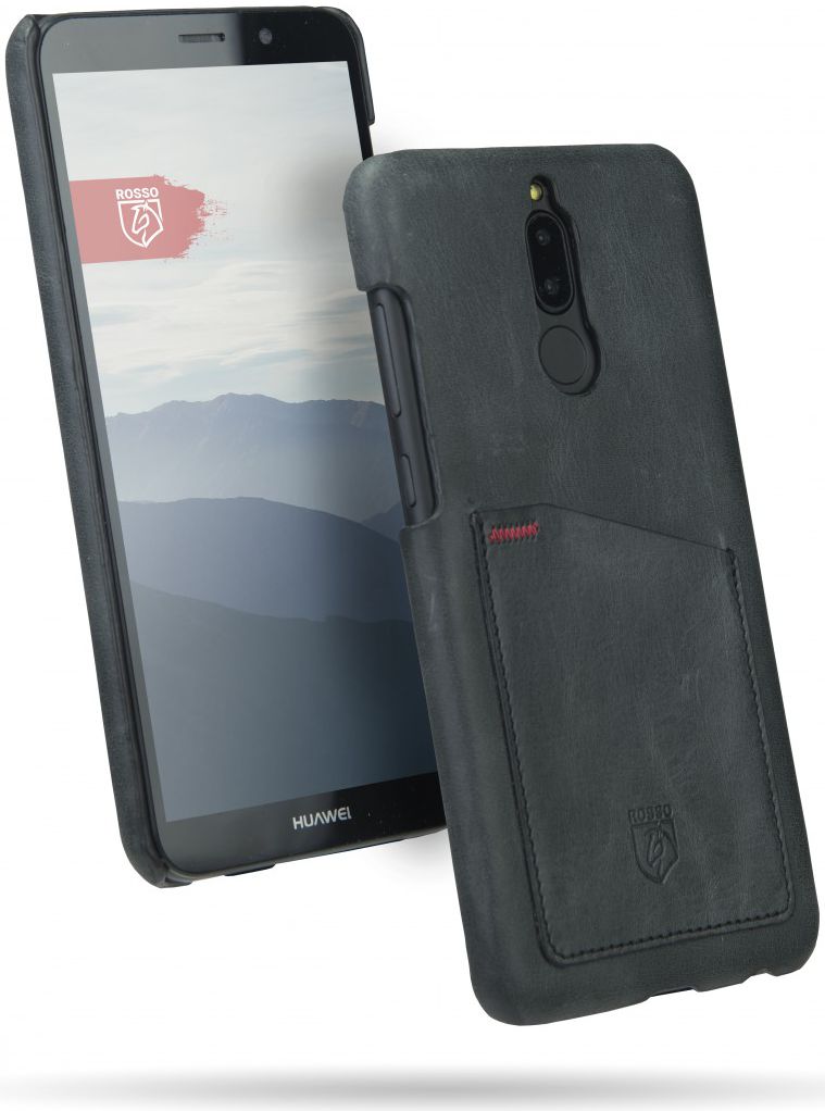 Rosso Select Huawei Mate 10 Lite Hoesje Echt Leer Back Cover Zwart afbeelding 3