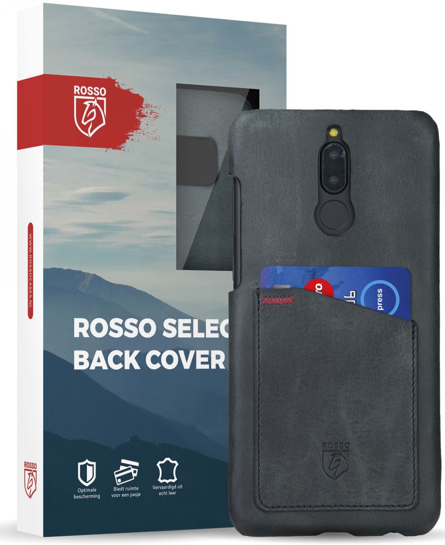 Rosso Select Huawei Mate 10 Lite Hoesje Echt Leer Back Cover Zwart afbeelding 7