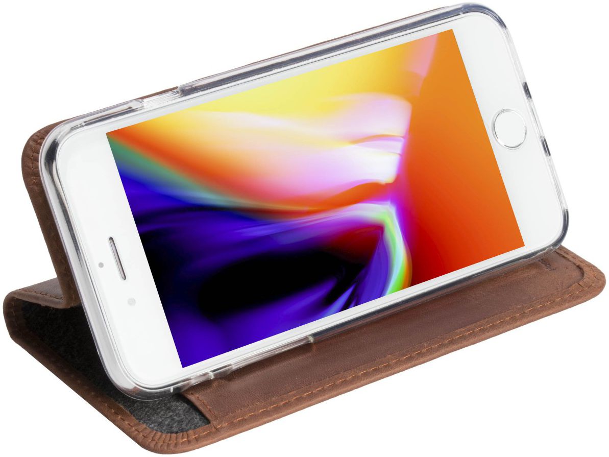 Krusell Sunne Portemonnee Hoesje Apple iPhone 8 Bruin afbeelding 3