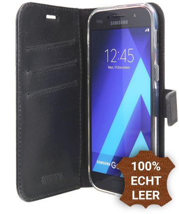 Valenta Booklet GelSkin Samsung Galaxy A5 2017 Echt Leren Hoesje Zwart Hoesjes