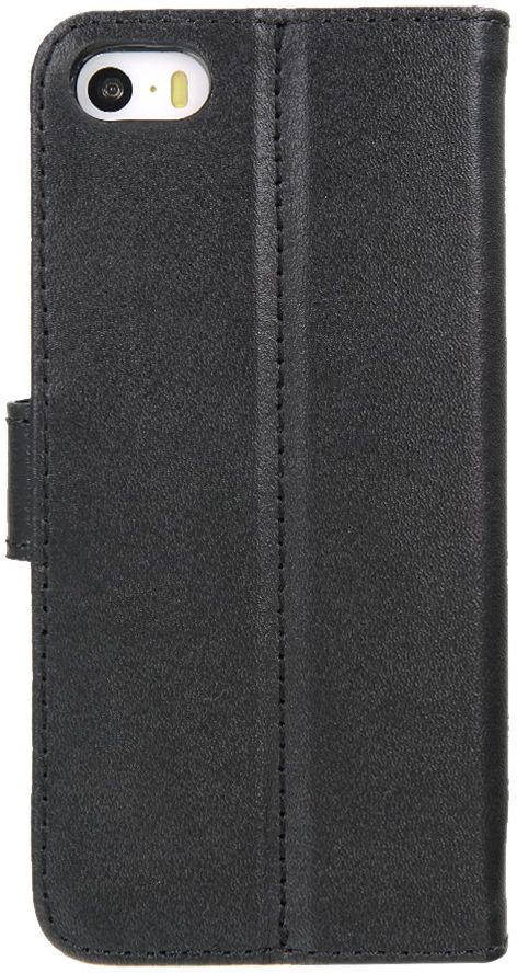 Valenta Booklet GelSkin Apple iPhone 5/5S/SE Echt Leren Hoesje Zwart afbeelding 4