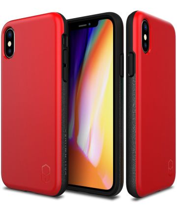 Patchworks Level ITG Apple iPhone X Rood Hoesjes