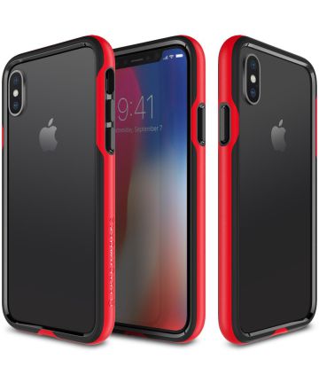 Patchworks Level Silhouette Apple iPhone X Rood Hoesjes