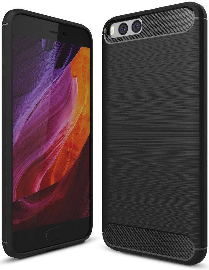 Xiaomi Mi 6 Geborsteld TPU Hoesje Zwart afbeelding 1