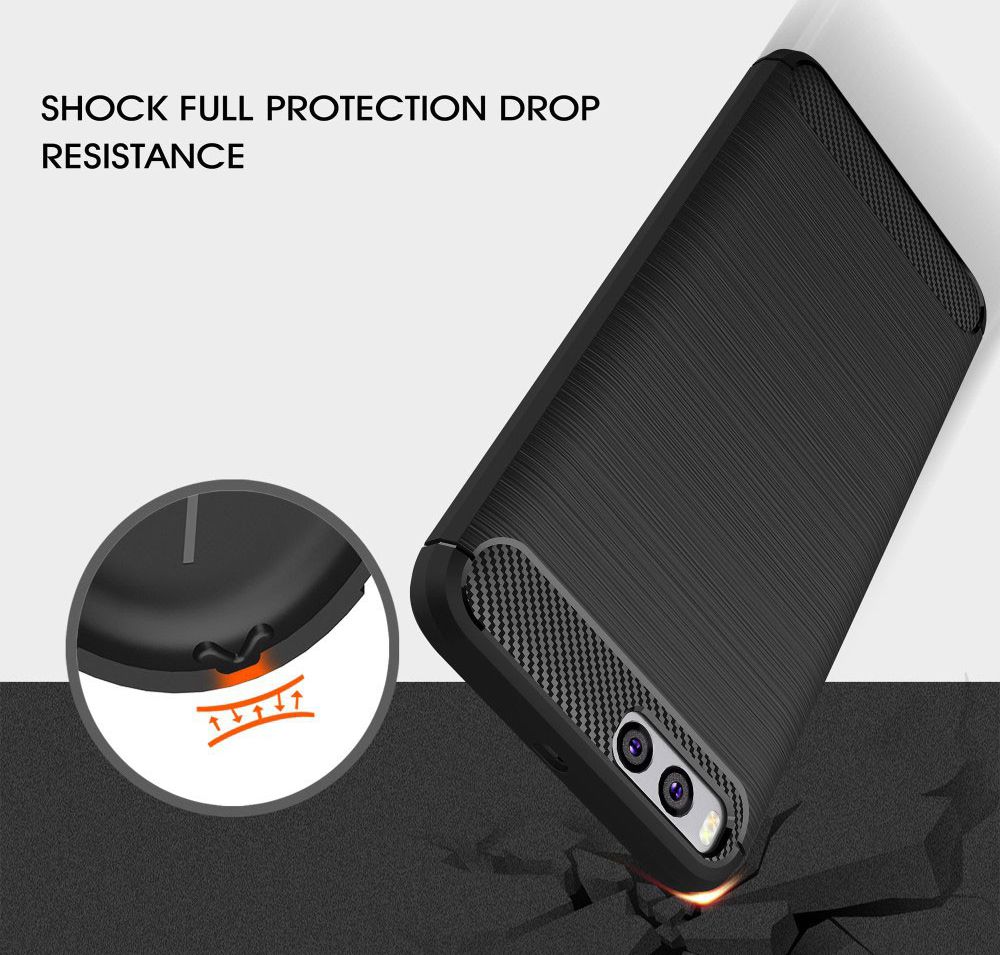 Xiaomi Mi 6 Geborsteld TPU Hoesje Zwart afbeelding 2