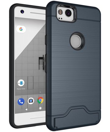 Google Pixel 2 Hybride Portemonnee Hoesje Blauw Hoesjes
