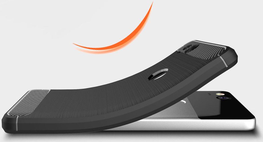 Google pixel 2 Geborsteld TPU Hoesje Zwart afbeelding 4