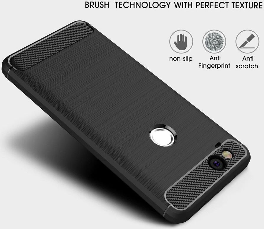 Google pixel 2 Geborsteld TPU Hoesje Zwart afbeelding 6