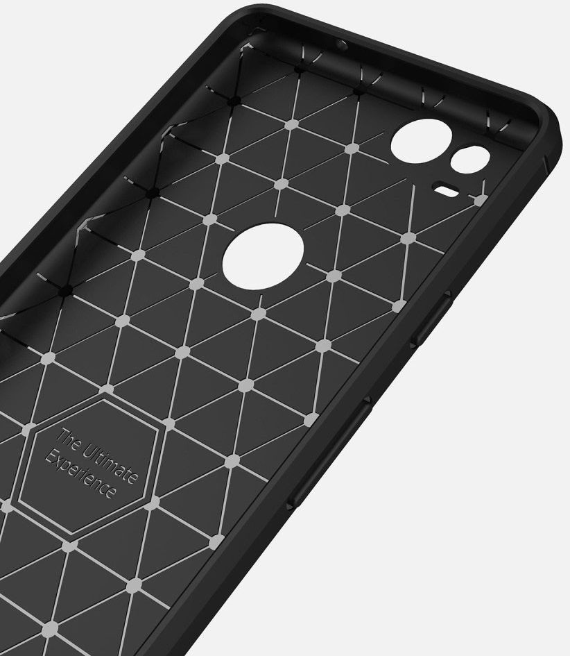 Google pixel 2 Geborsteld TPU Hoesje Zwart afbeelding 8
