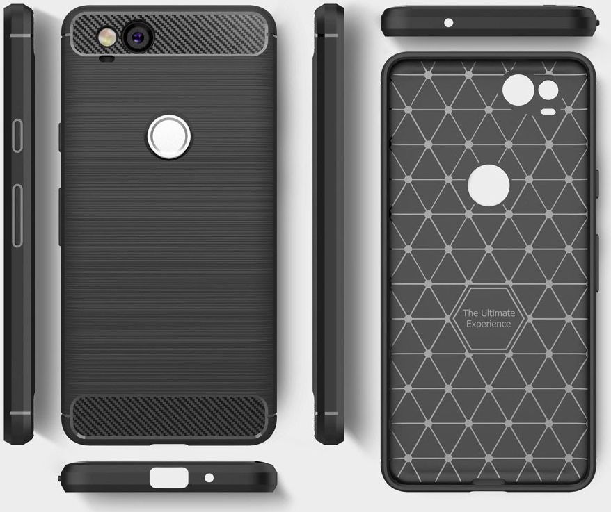 Google pixel 2 Geborsteld TPU Hoesje Zwart afbeelding 10