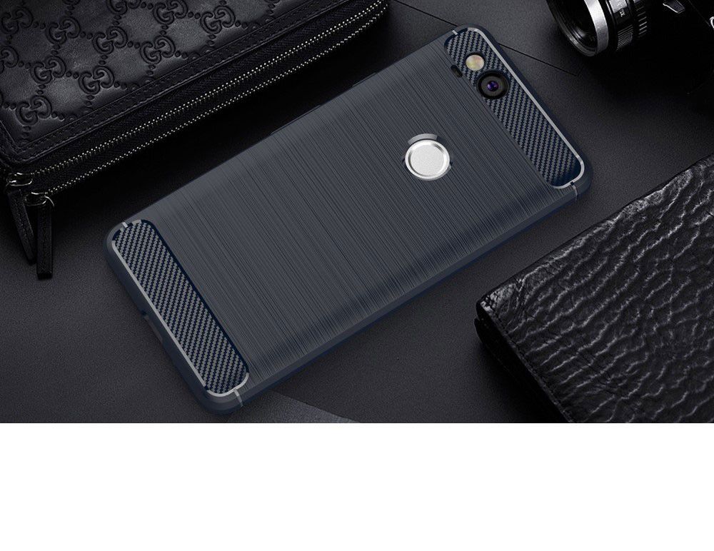 Google pixel 2 Geborsteld TPU Hoesje Blauw afbeelding 2