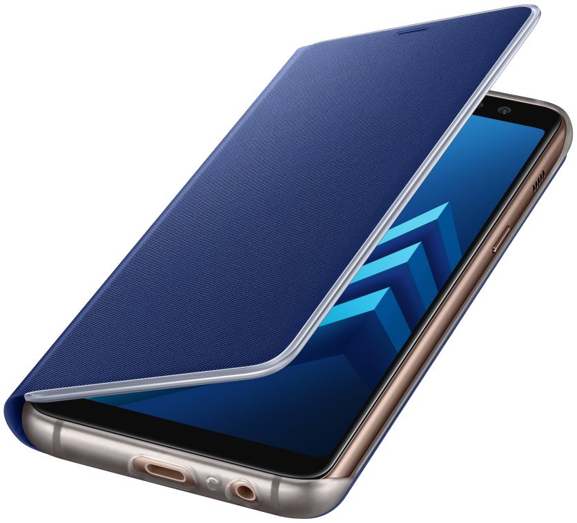 Samsung Galaxy A8 (2018) Neon Flip Cover Blauw afbeelding 1