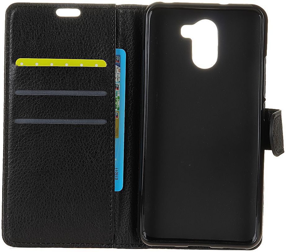 Lederen WileyFox Swift 2X hoesje met kaarthouder Zwart afbeelding 2
