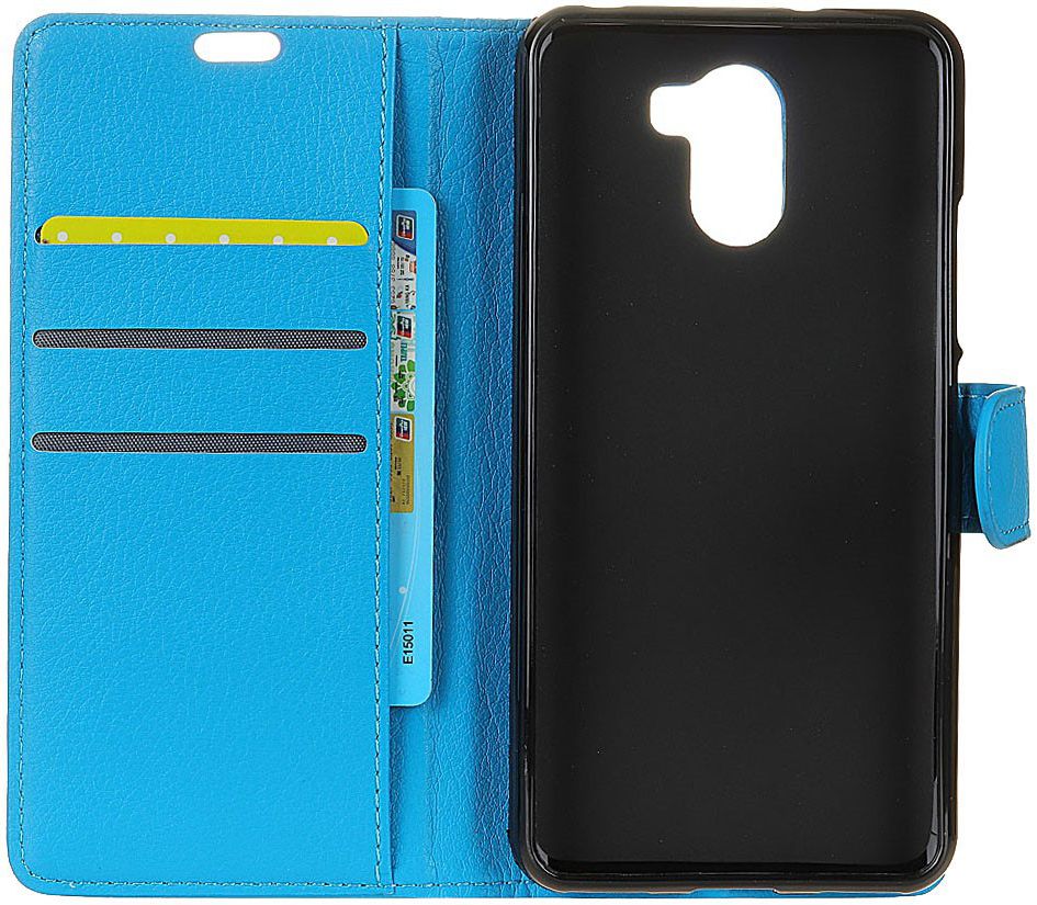 Lederen WileyFox Swift 2X hoesje met kaarthouder Blauw afbeelding 2