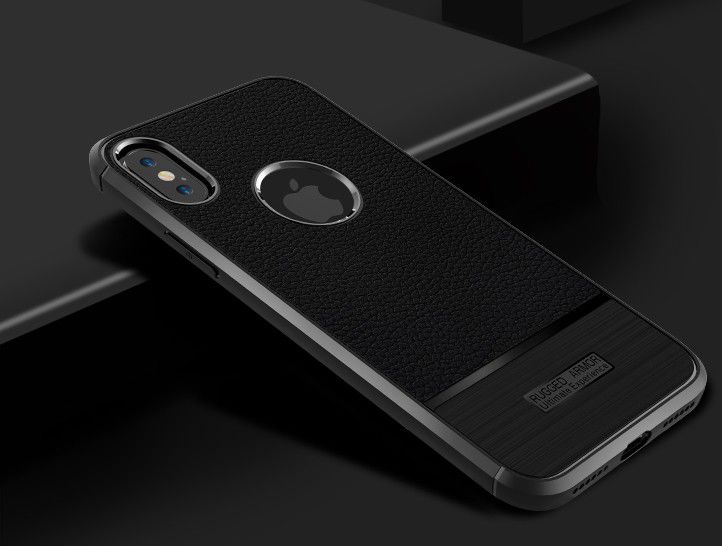 Apple iPhone X Rugged Armor Brushed TPU Hoesje Zwart afbeelding 6