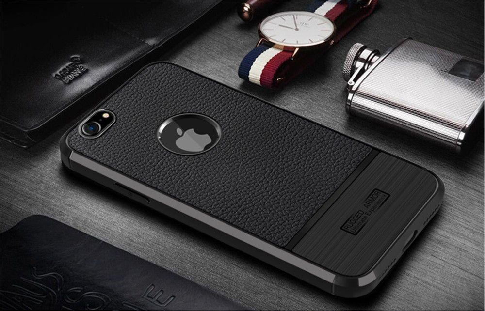 Apple iPhone 6S / 6 Rugged Armor Brushed TPU Hoesje Zwart afbeelding 9