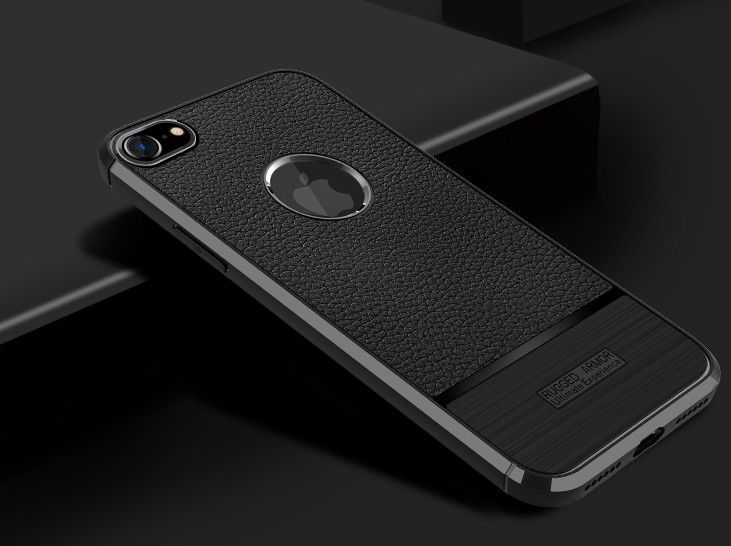 Apple iPhone 8 / 7 Rugged Armor Brushed TPU Hoesje Zwart afbeelding 5