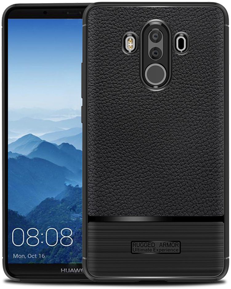 Huawei Mate 10 Pro Rugged Armor Brushed TPU Hoesje Zwart afbeelding 1