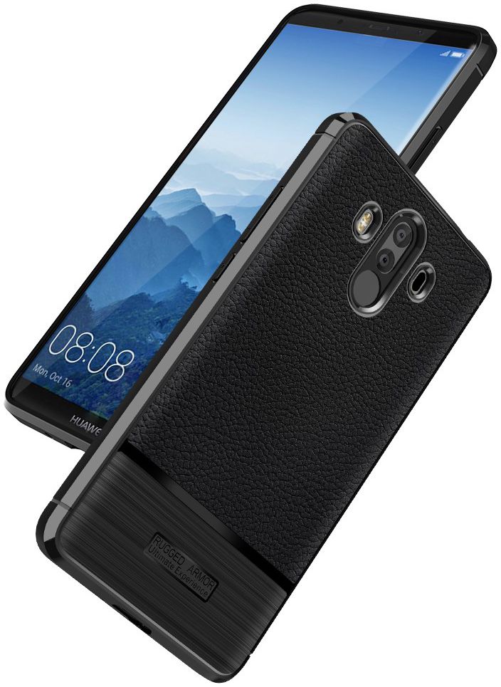 Huawei Mate 10 Pro Rugged Armor Brushed TPU Hoesje Zwart afbeelding 2