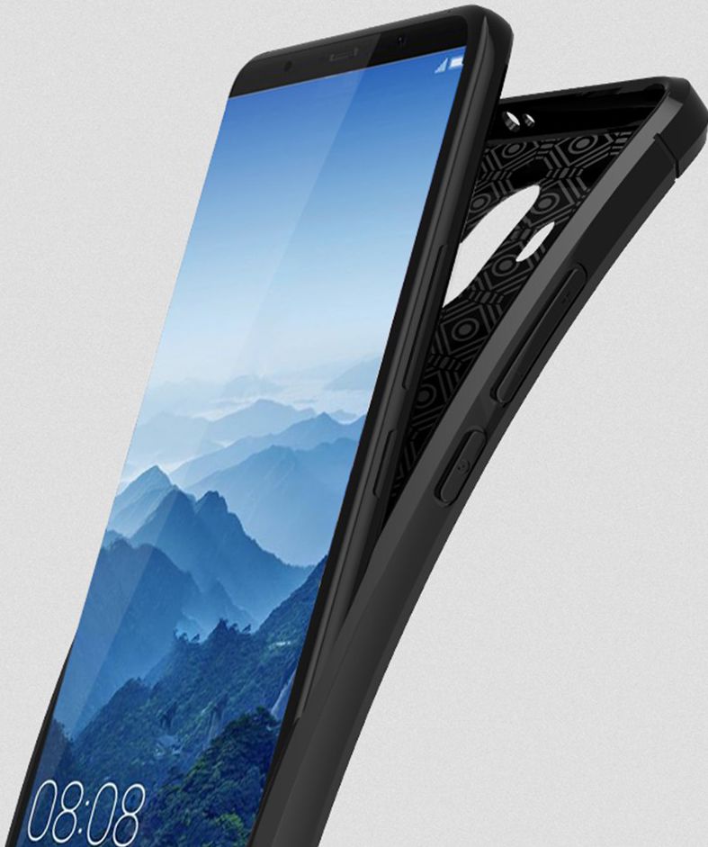 Huawei Mate 10 Pro Rugged Armor Brushed TPU Hoesje Zwart afbeelding 3