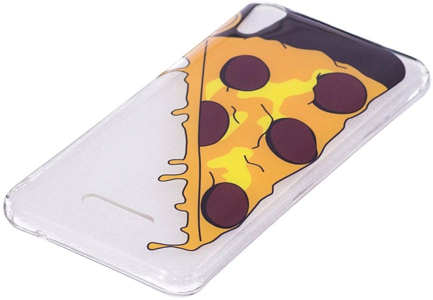 Wiko Lenny 4 Transparant TPU Hoesje met Pizza Opdruk afbeelding 2